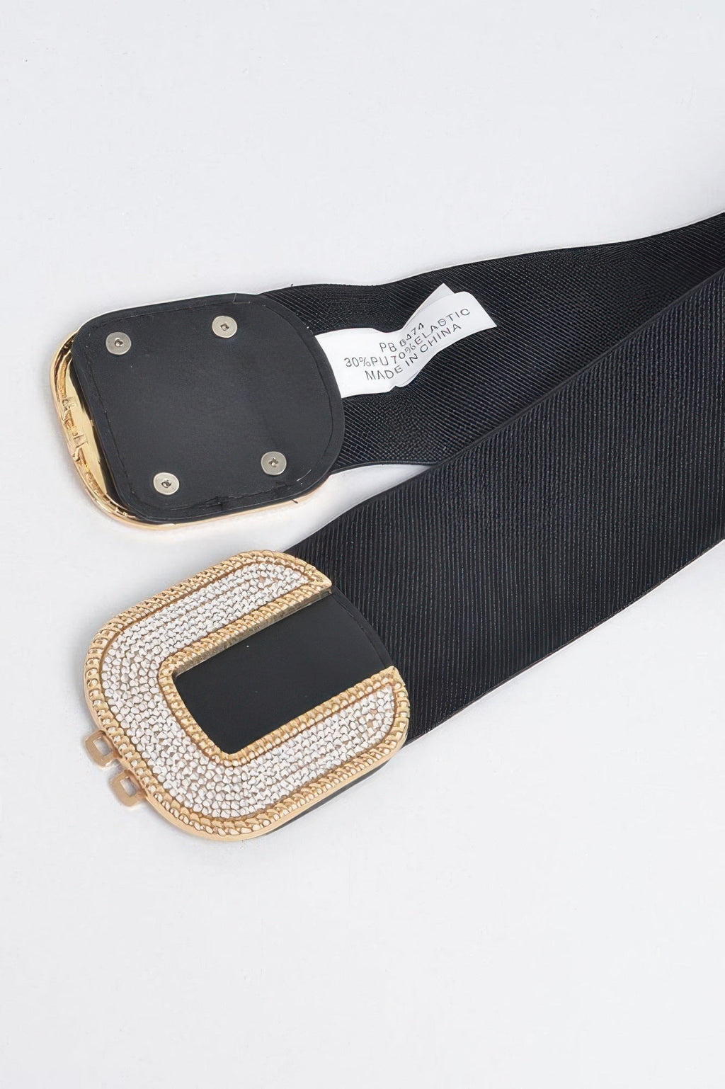 Rhinestone Buckle Stretch Belt