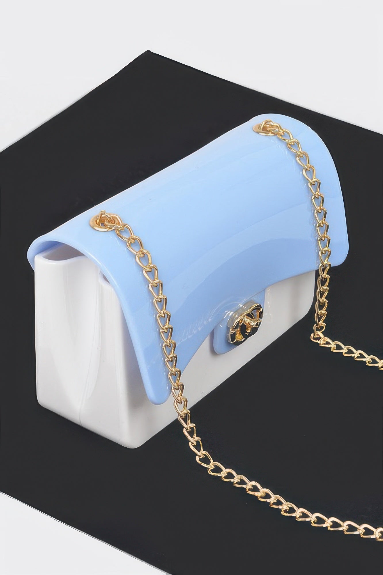 Two Toned Gold Metal Clutch