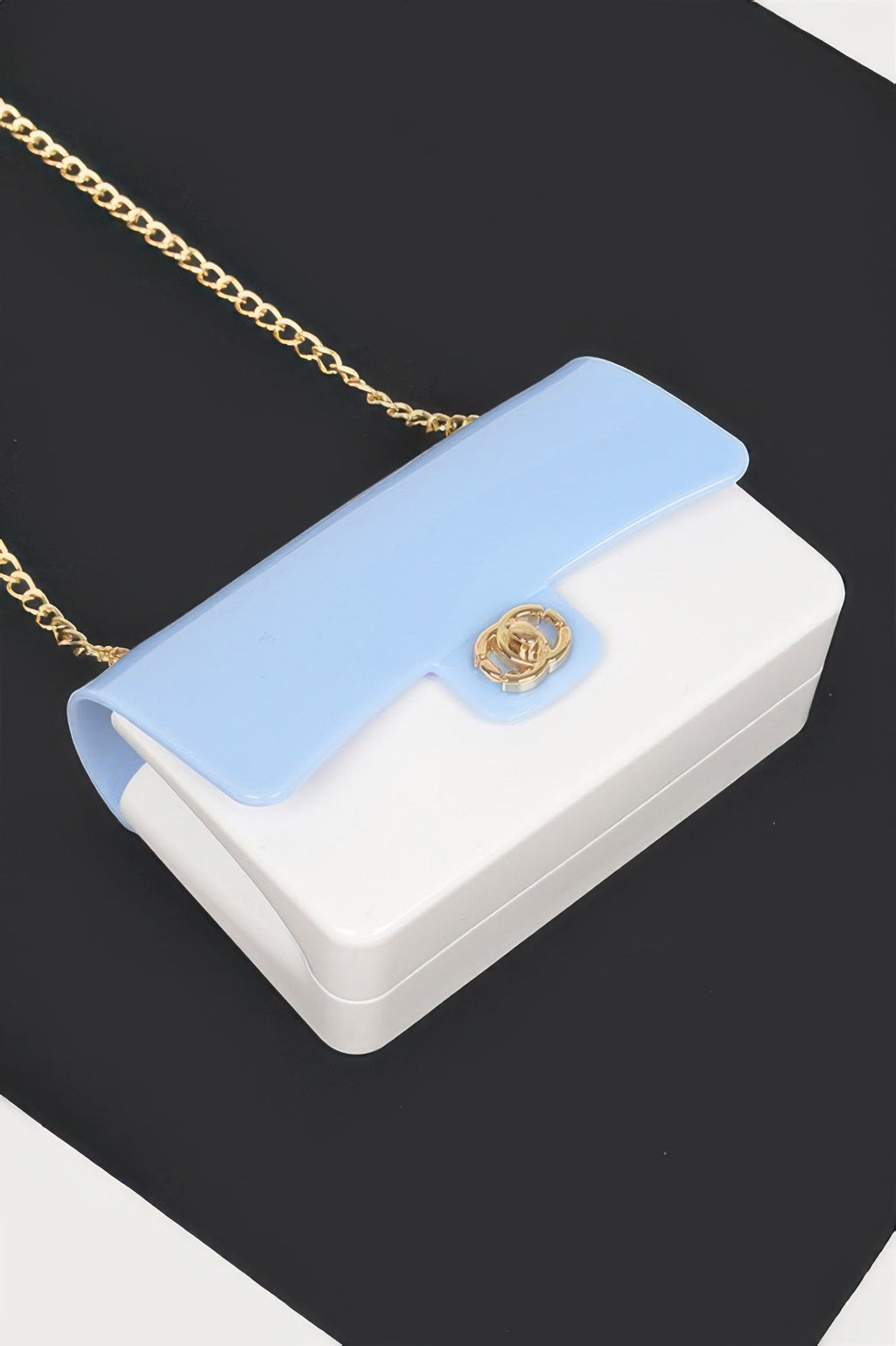Two Toned Gold Metal Clutch