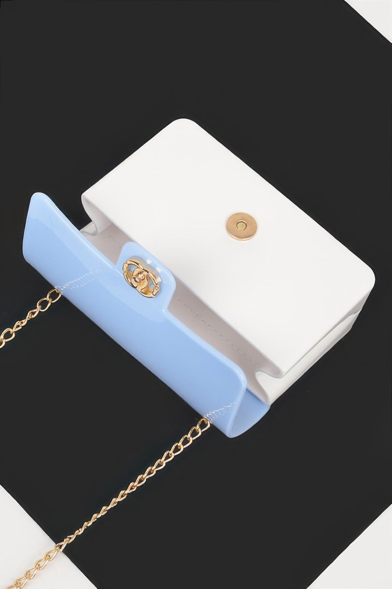 Two Toned Gold Metal Clutch
