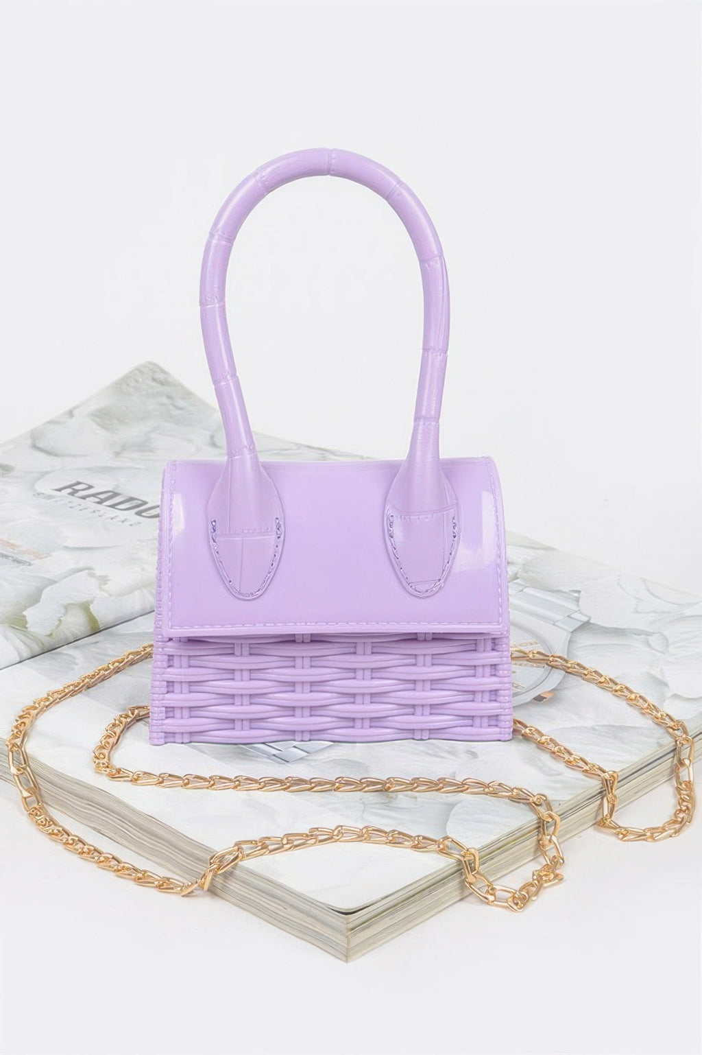 Weaved Top Handle Clutch