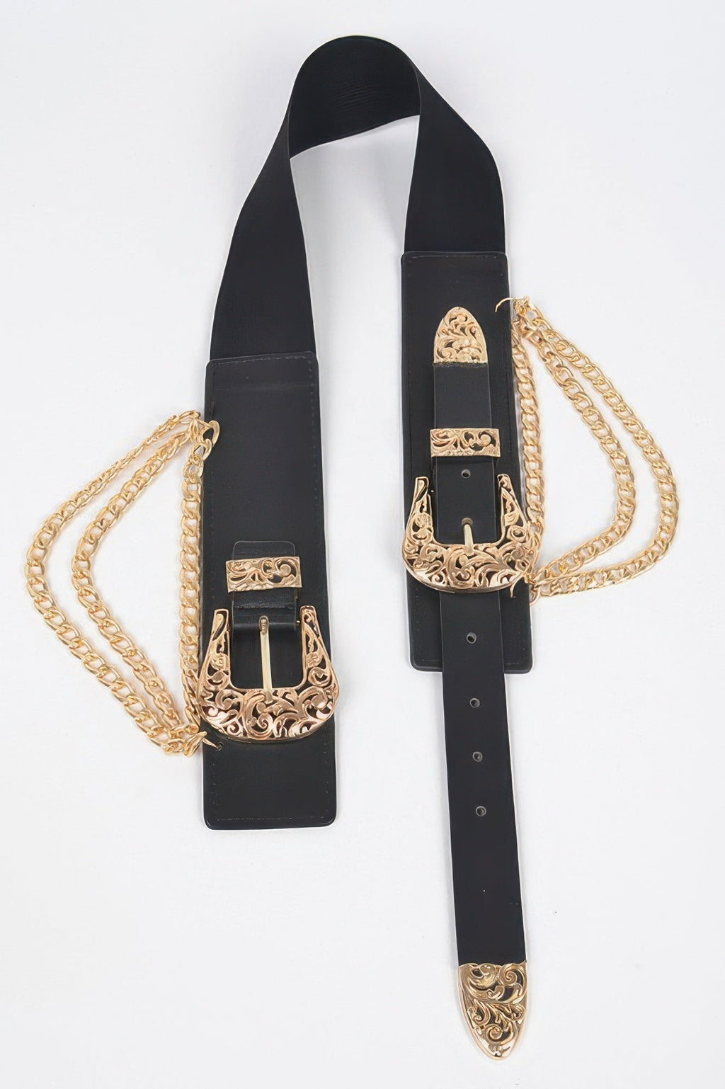 Multi Metal Chain Layered Stretch Belt
