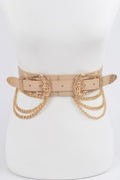Multi Metal Chain Layered Stretch Belt