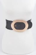 Metal Buckle Enamel Stretch Waist Belt