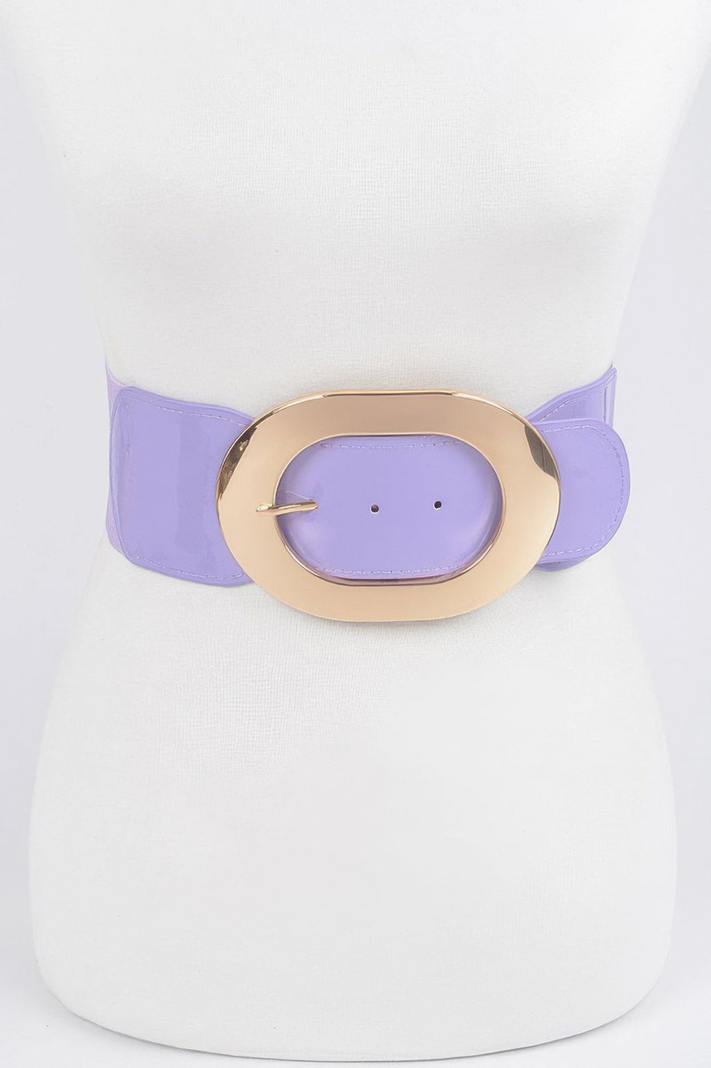 Metal Buckle Enamel Stretch Waist Belt