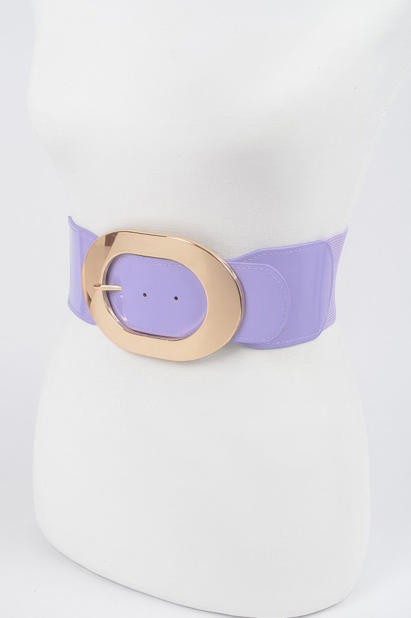 Metal Buckle Enamel Stretch Waist Belt