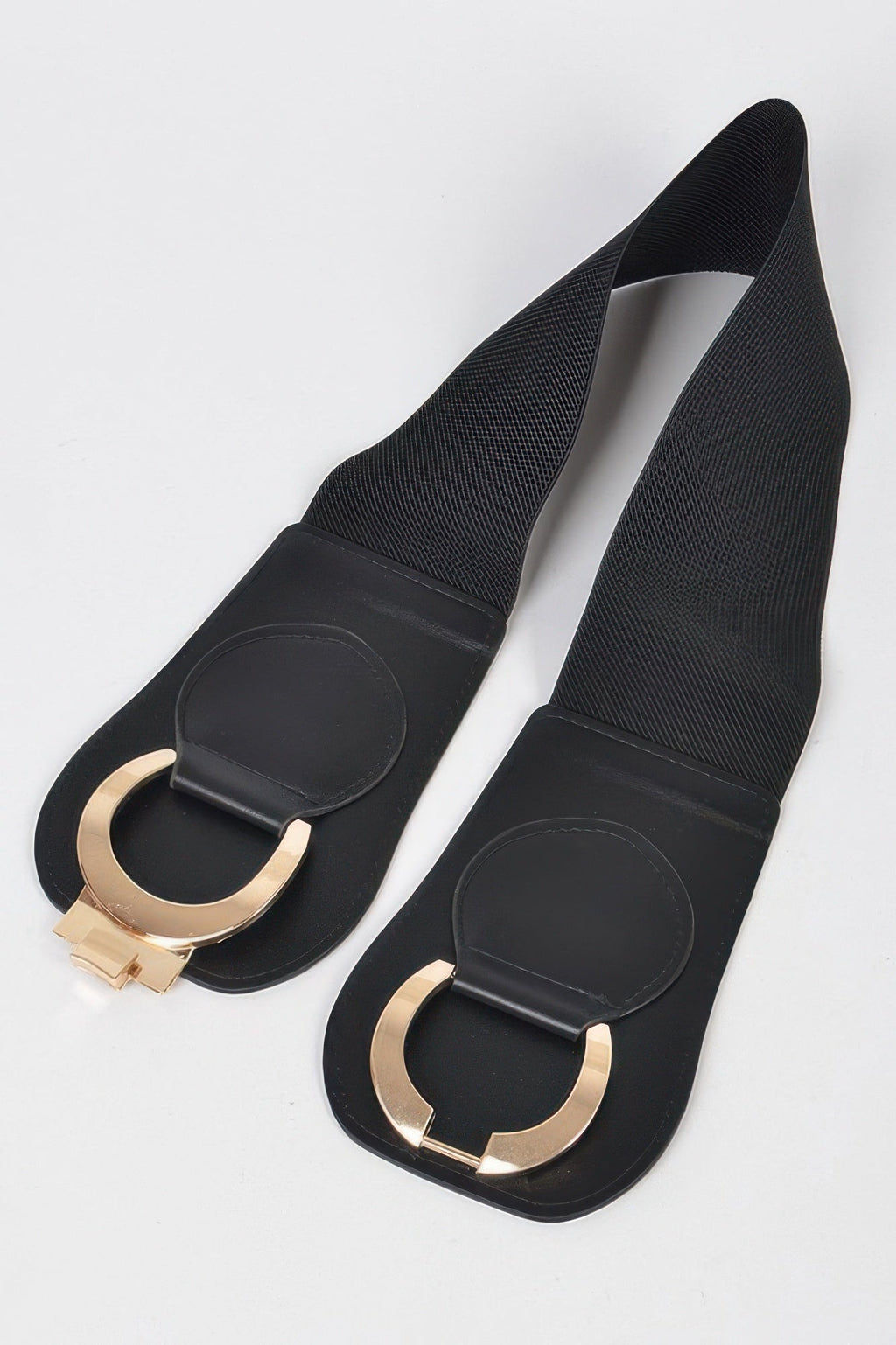 Faux Leather Wide Elastic Belt