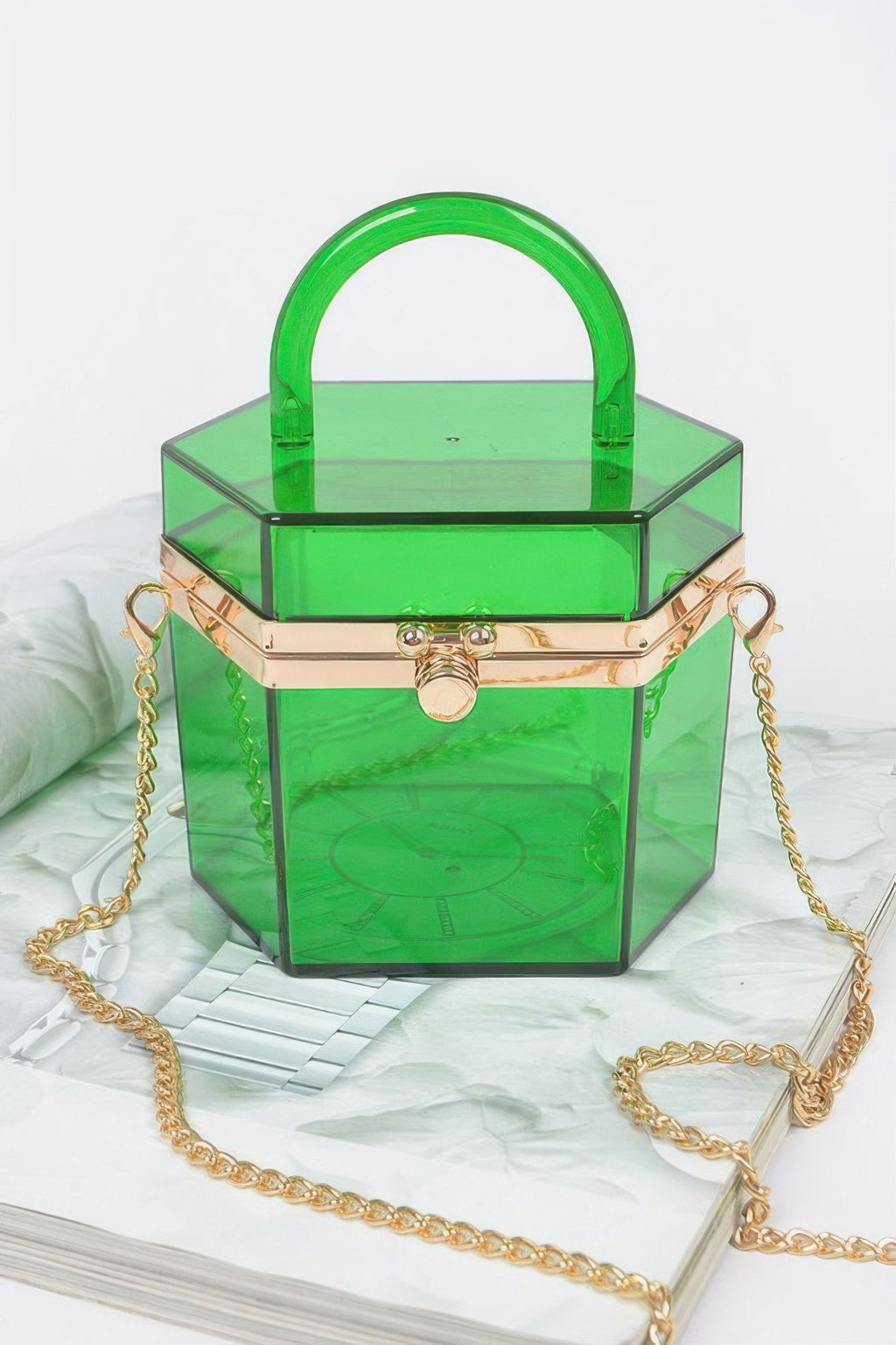 Plastic Hard Mini Clutch W/handle