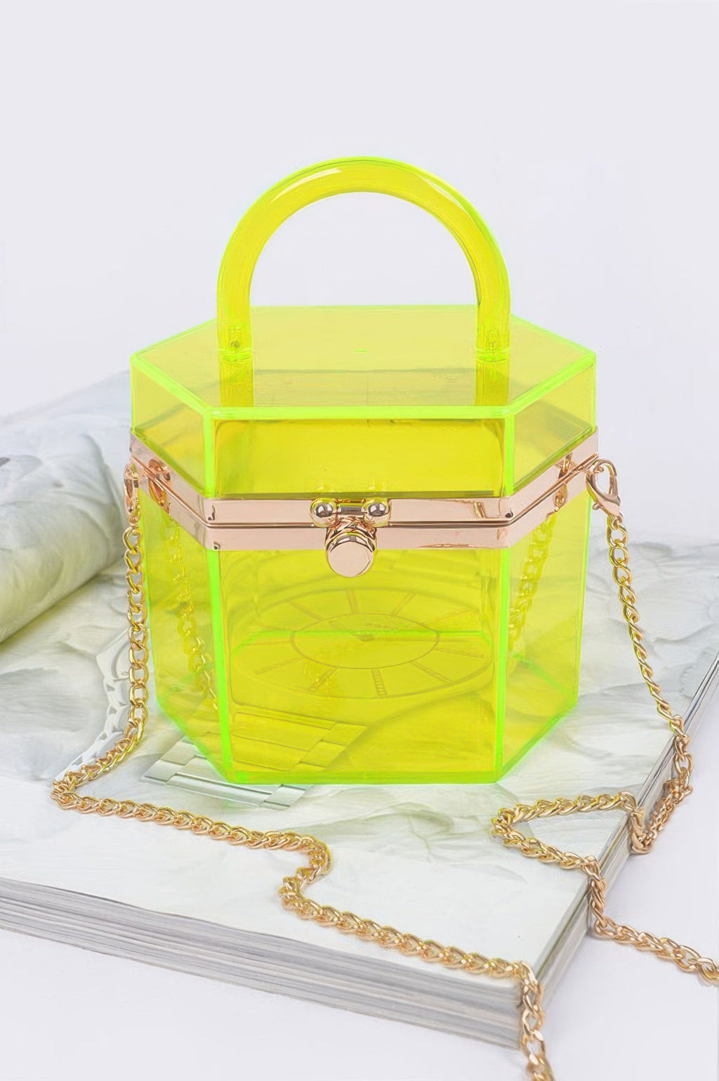 Plastic Hard Mini Clutch W/handle