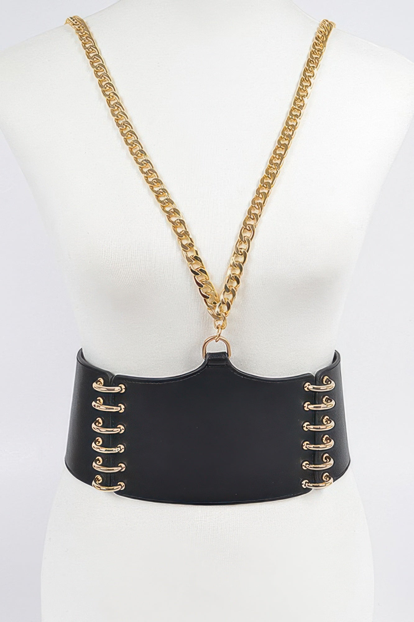 Faux Leather Plus Size Belt W Chain