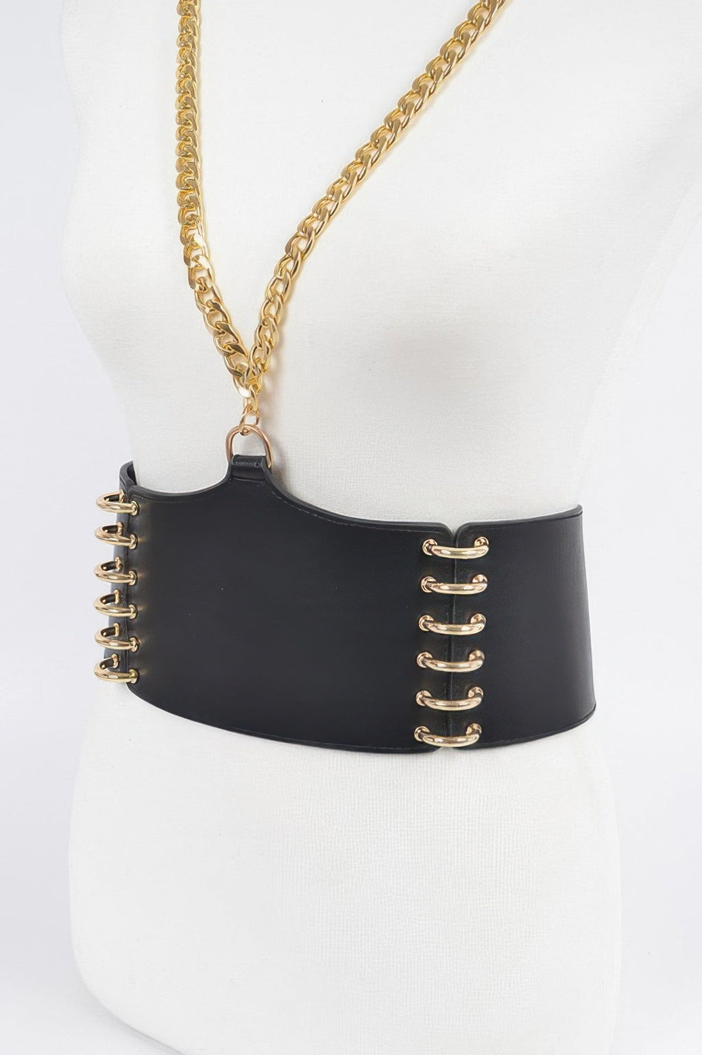 Faux Leather Plus Size Belt W Chain