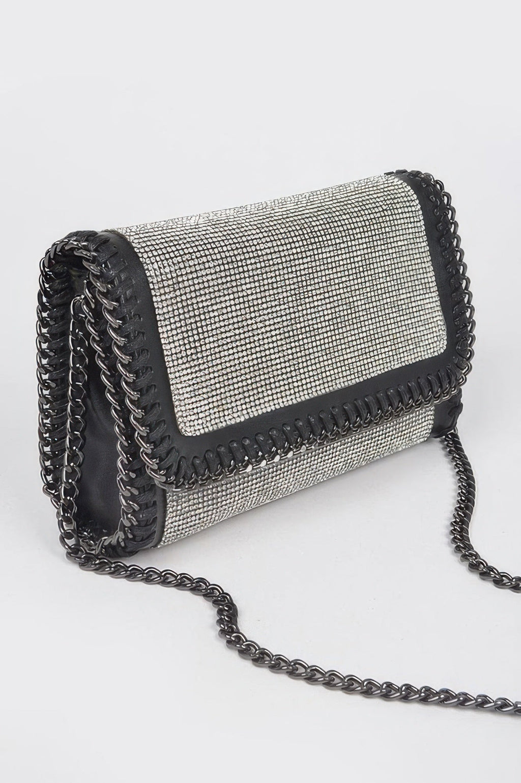 Multi Color Rhinestone Chain Braided Clutch