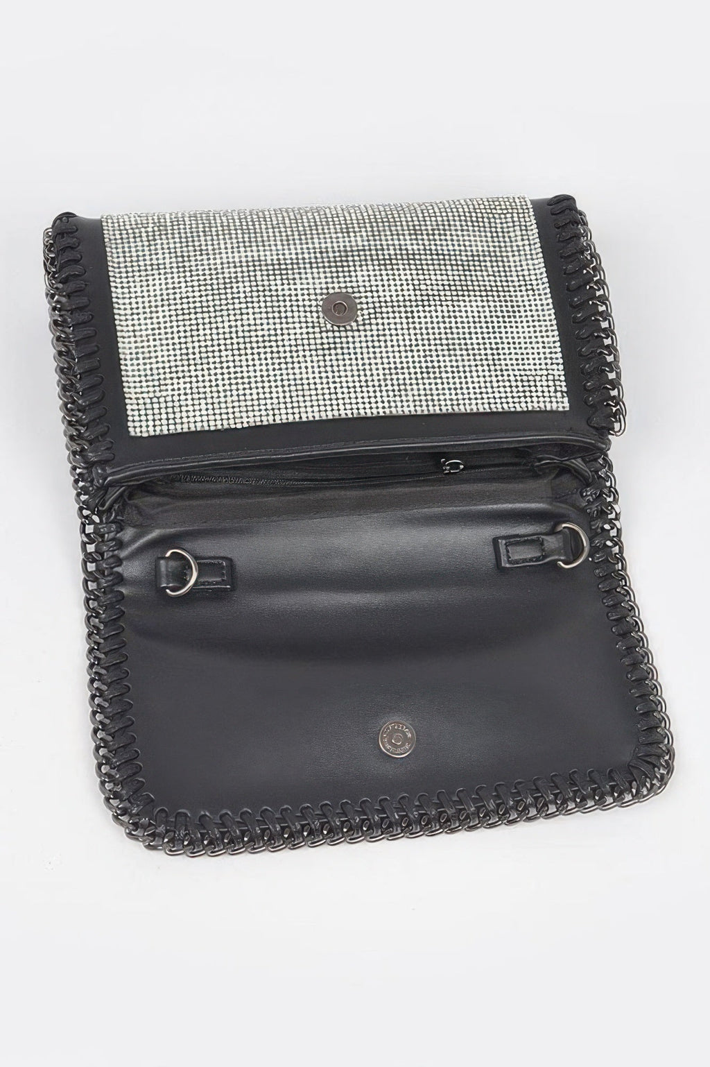 Multi Color Rhinestone Chain Braided Clutch