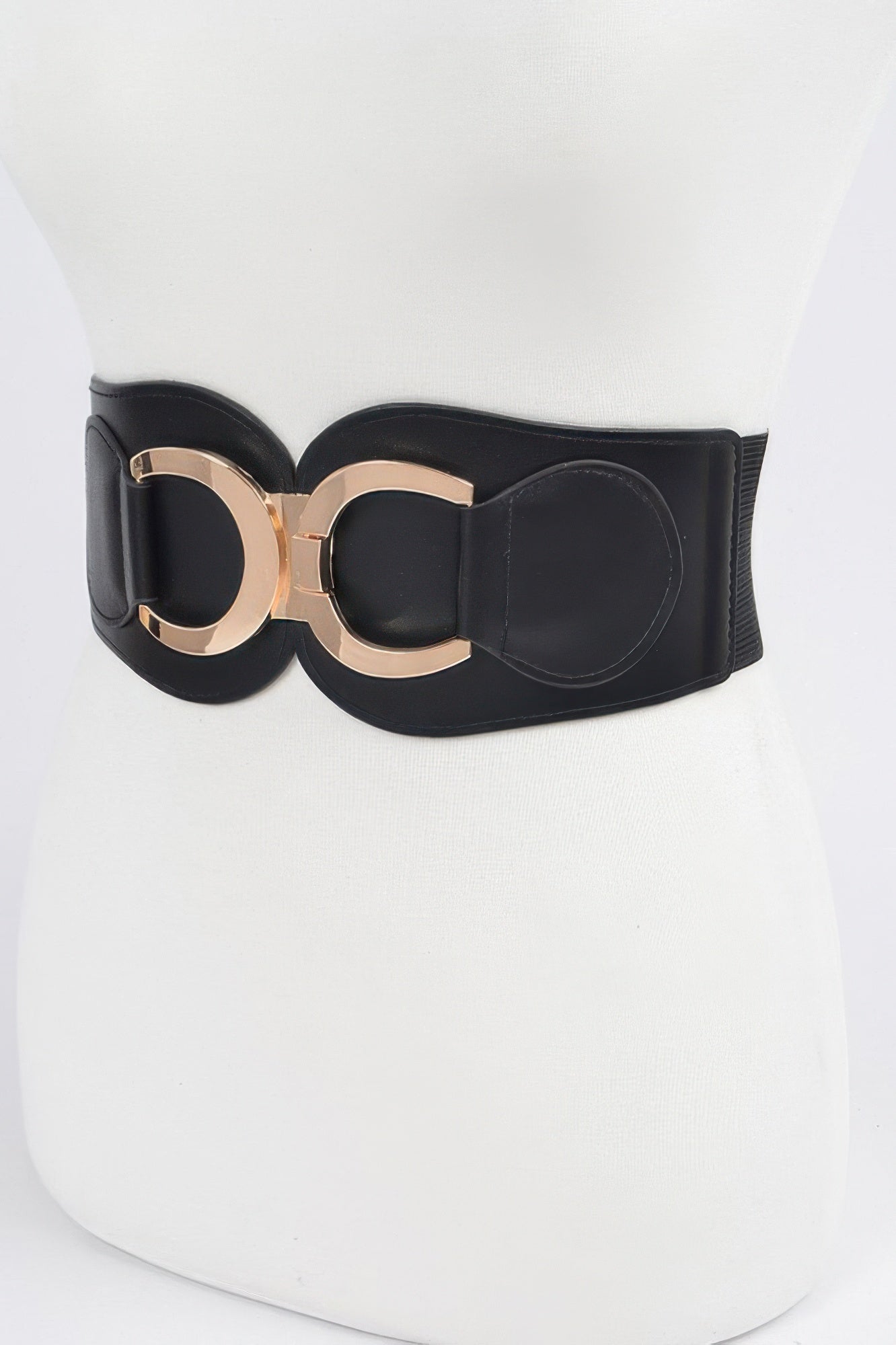 Faux Leather Wide Elastic Plus Size Belt