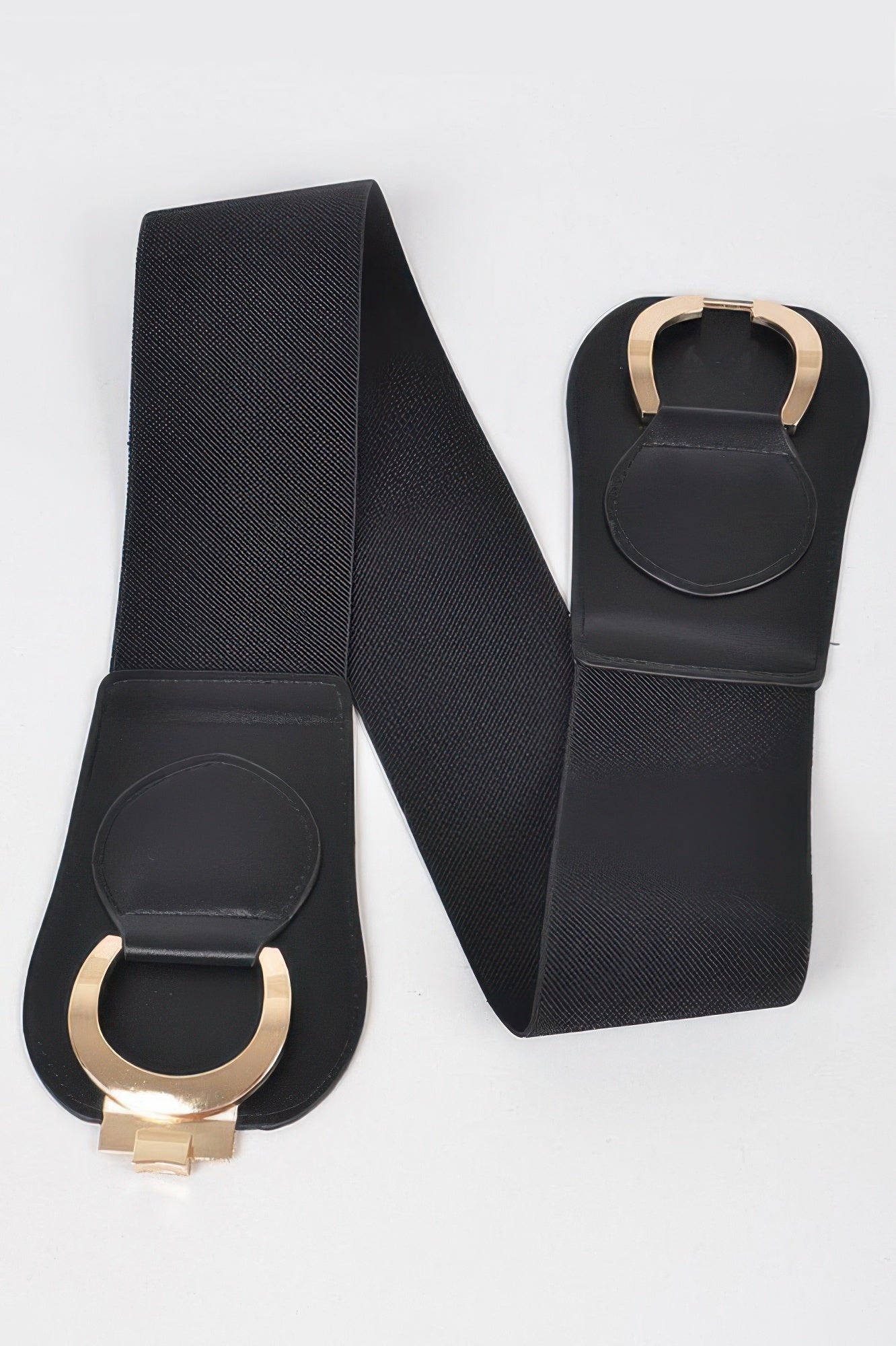 Faux Leather Wide Elastic Plus Size Belt