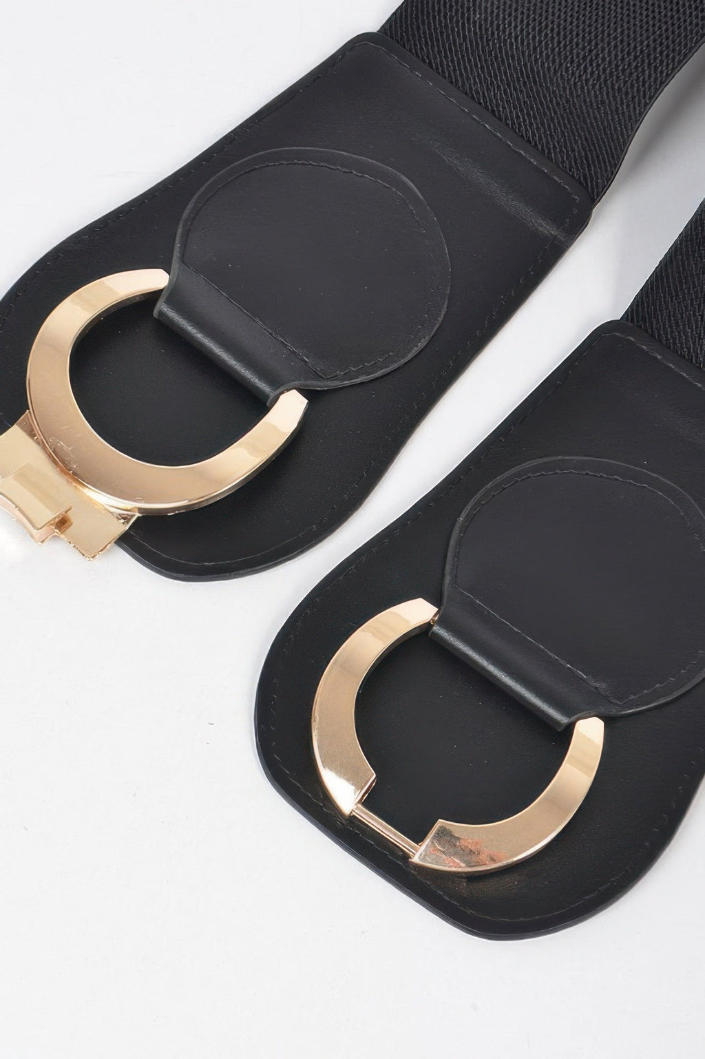Faux Leather Wide Elastic Plus Size Belt