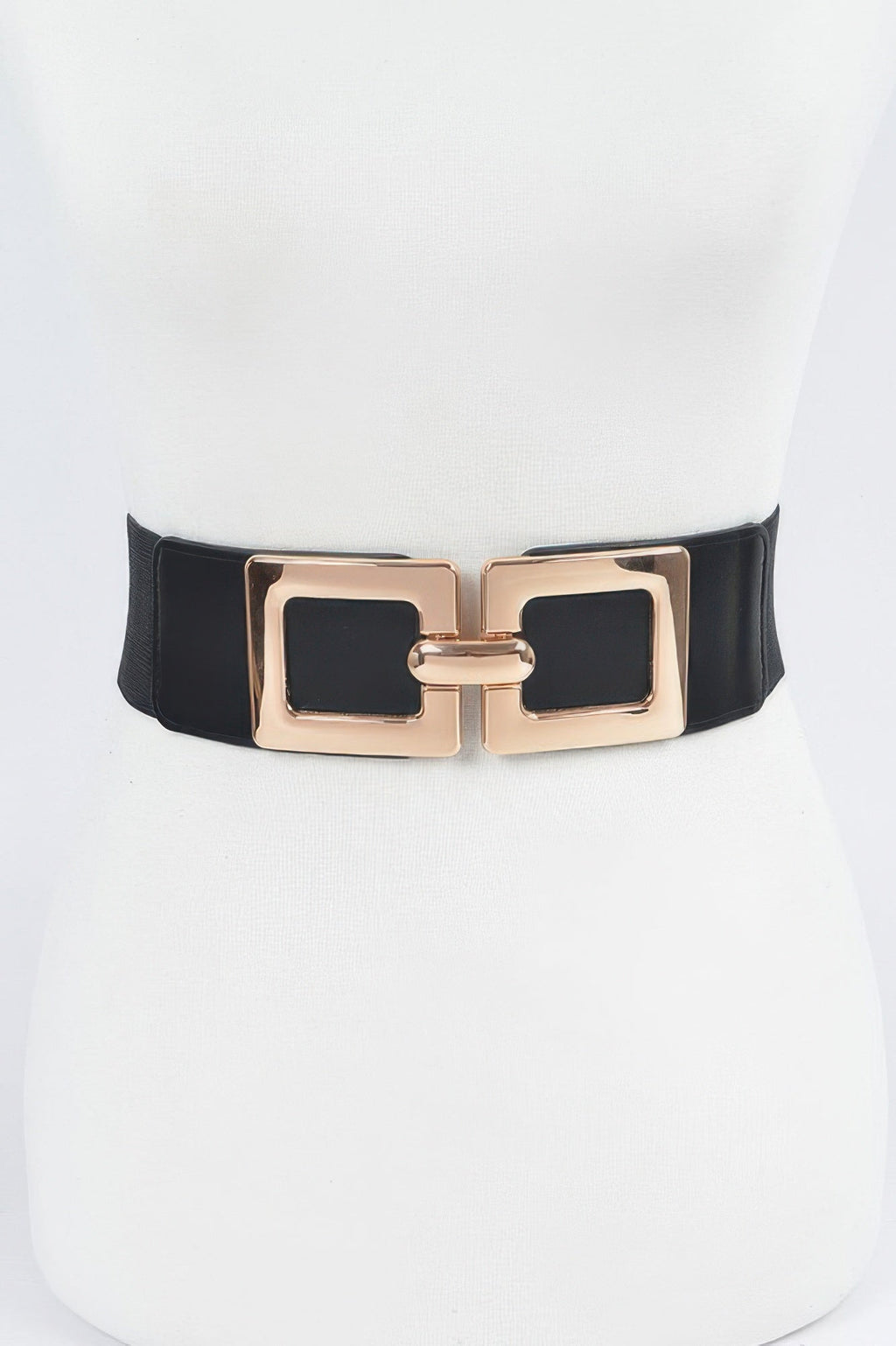 Two Square Buckle Elastic Plus Size Belt