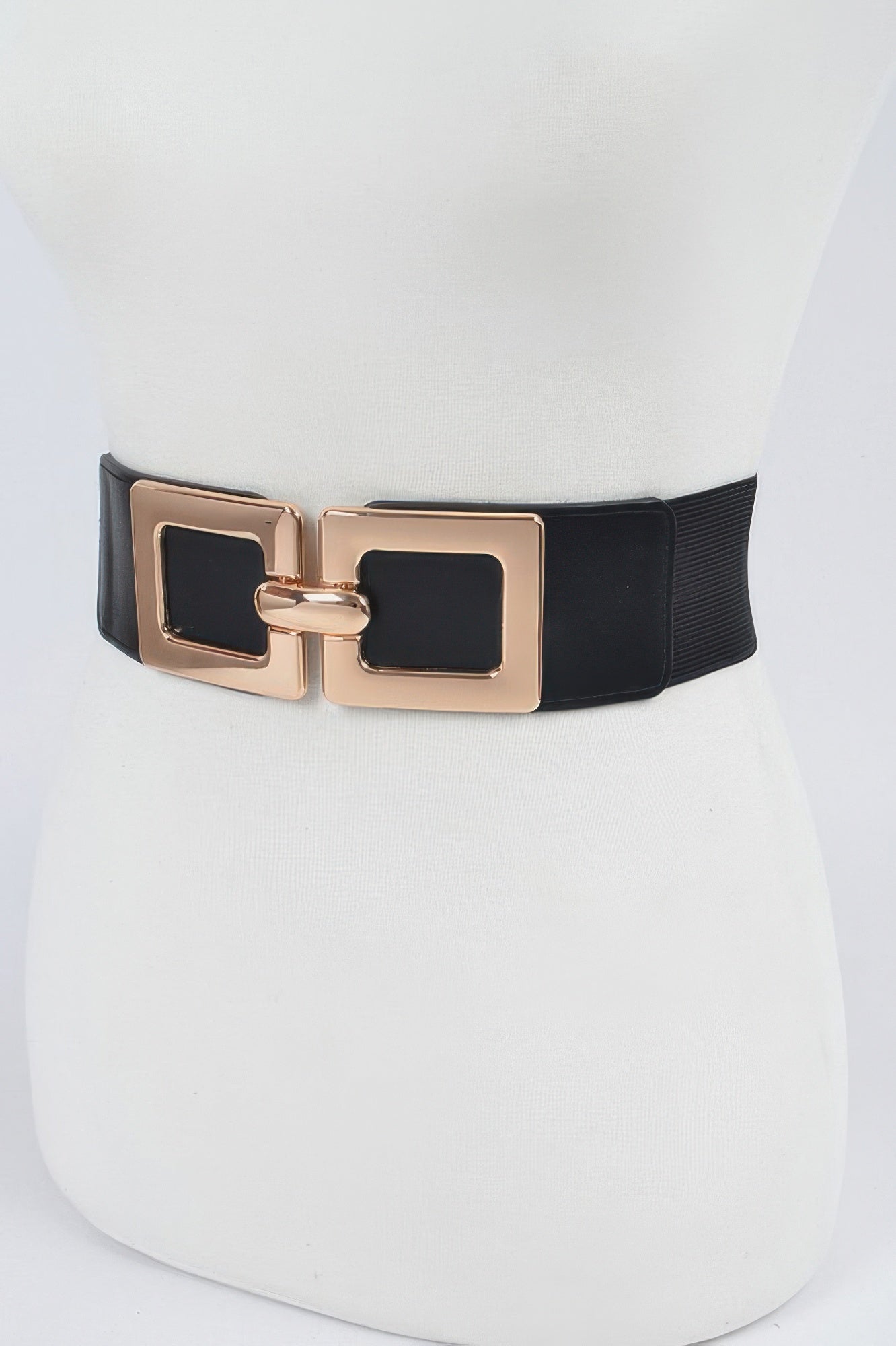 Two Square Buckle Elastic Plus Size Belt