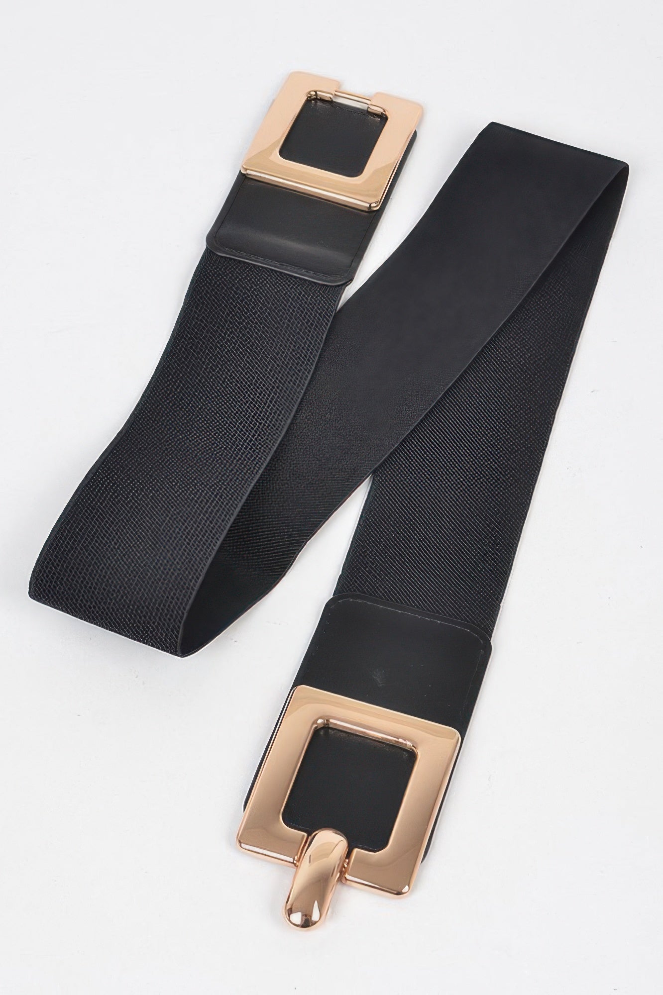 Two Square Buckle Elastic Plus Size Belt