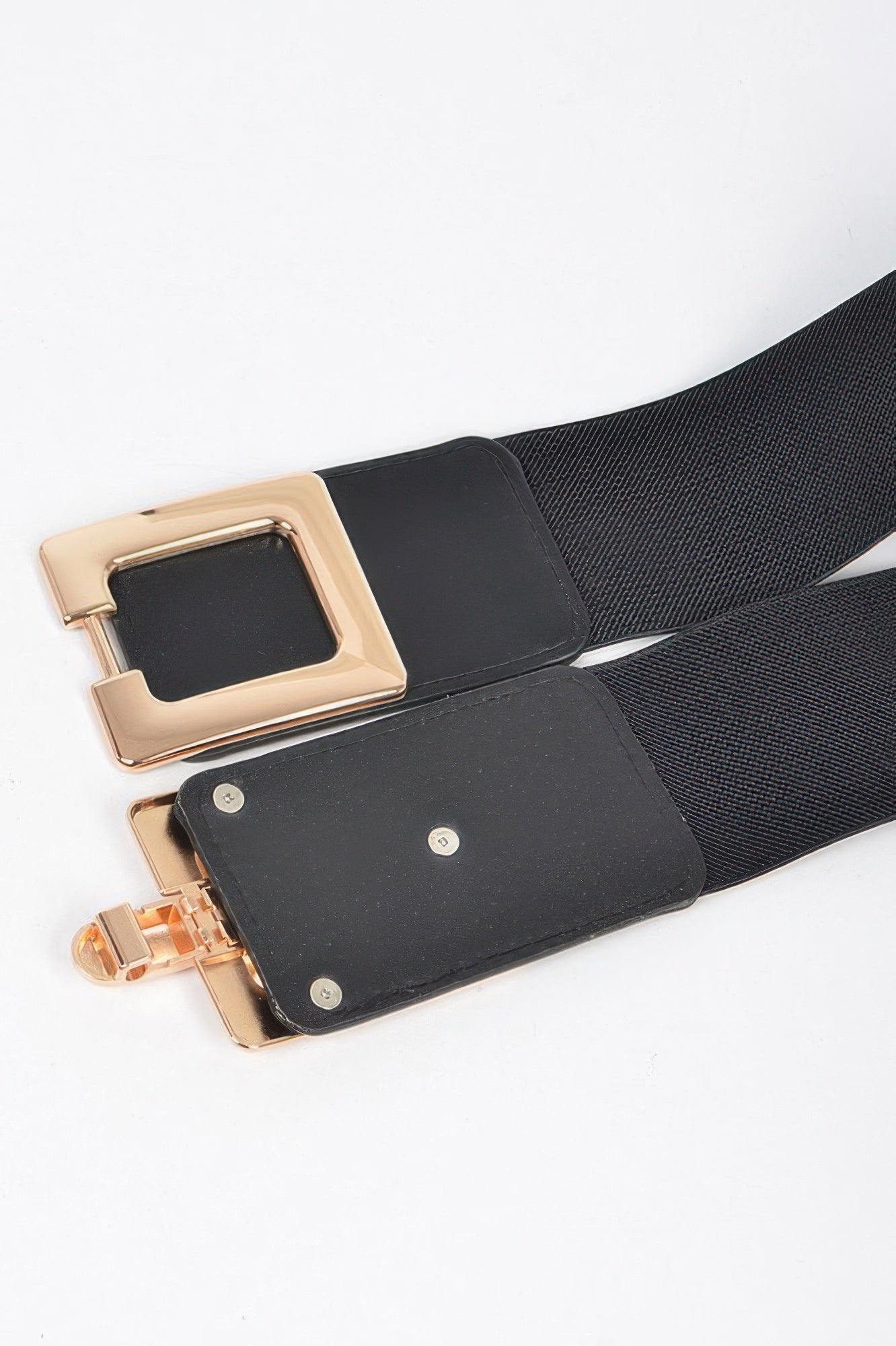 Two Square Buckle Elastic Plus Size Belt