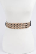 Multi Layered Chain Plus Size Elastic Belt
