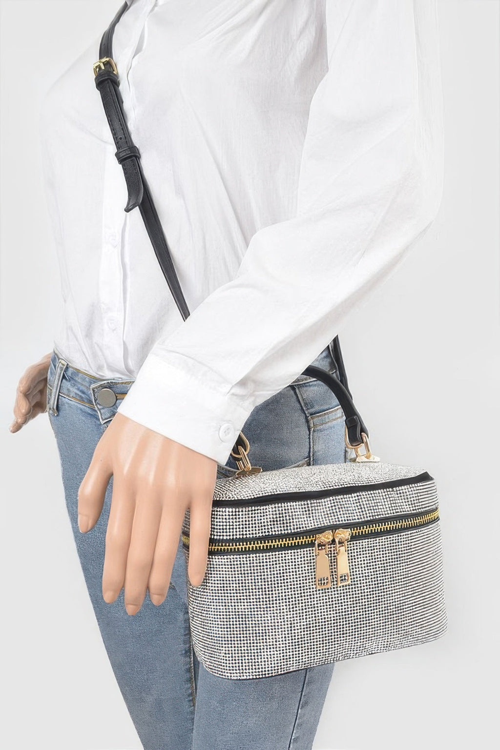 Rhinestone Top Handle Clutch
