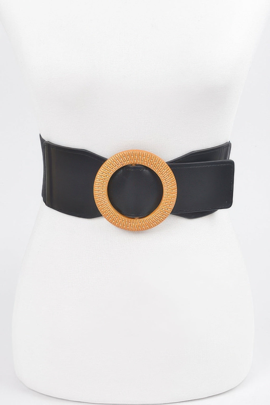 Oversized Round Buckle Plus Size Elastic Belt