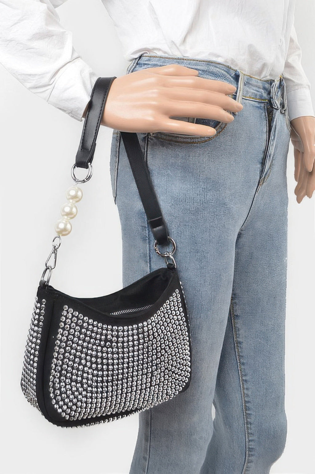 Hotfix Micro Suede Crossbody Bag