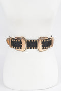 Studded Double Buckle Belt