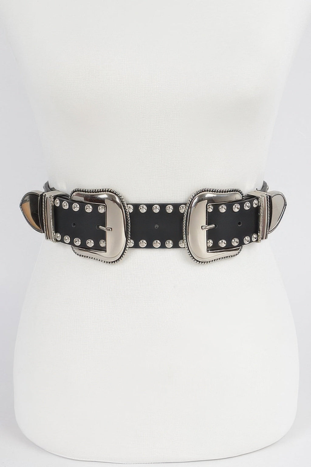 Studded Double Buckle Belt
