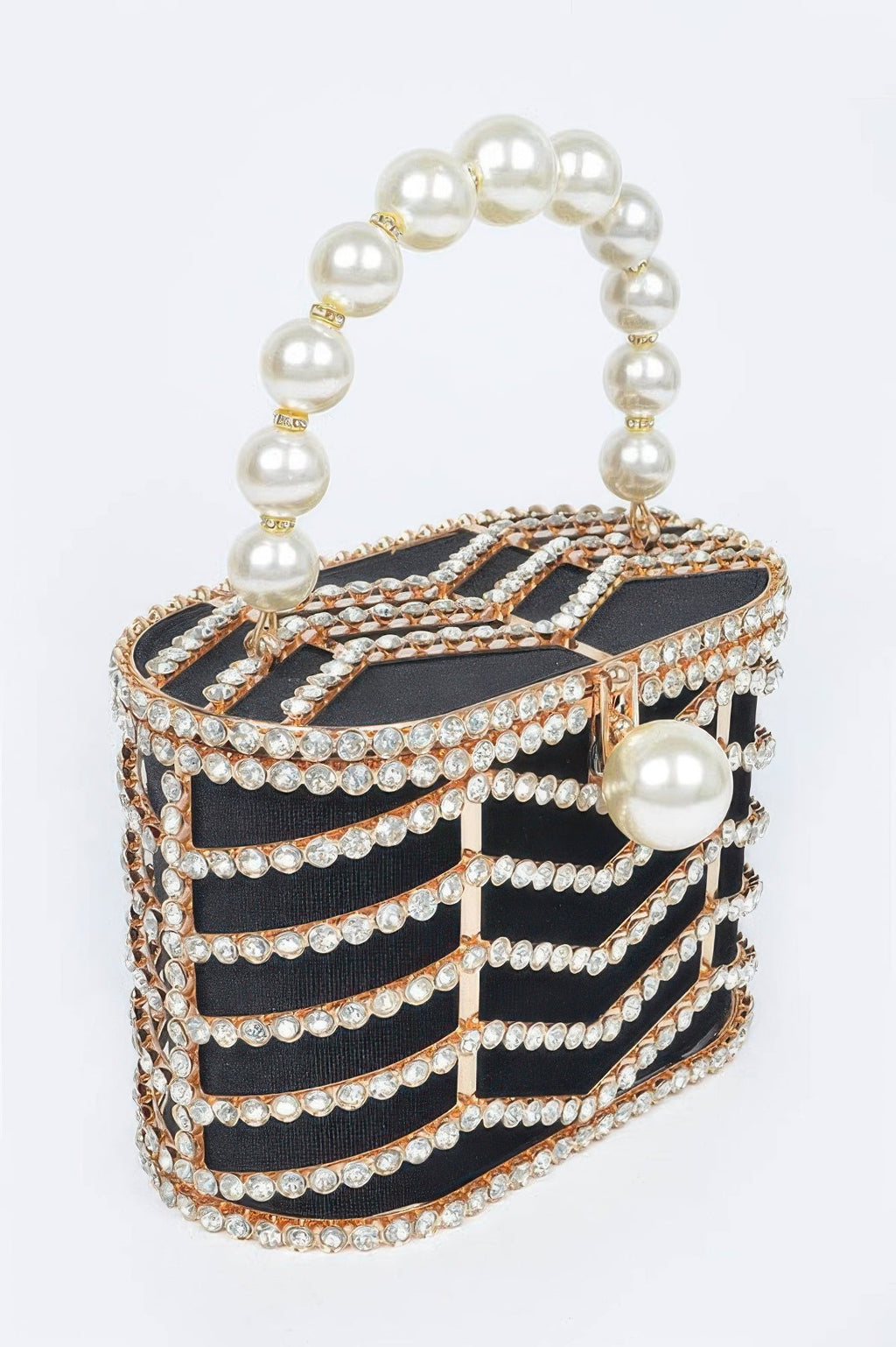 Rhinestone Metal Frame Clutch