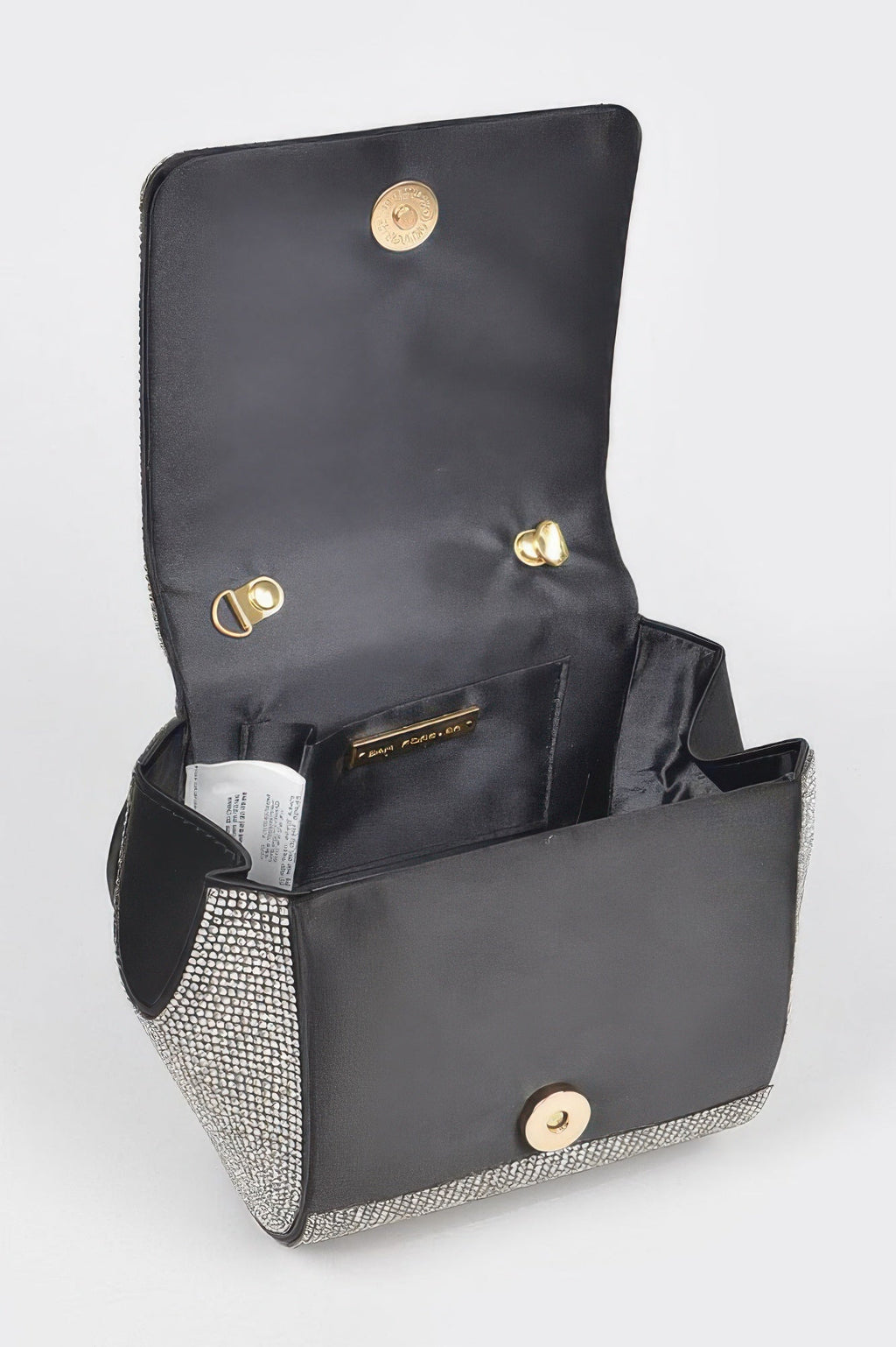 Rhinestone Wrist Band Flap Clutch