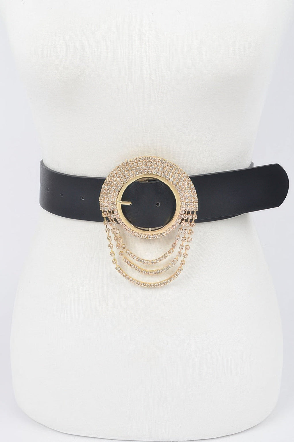 Rhinestone Round Buckle Plus Size Belt