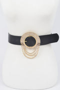 Rhinestone Round Buckle Plus Size Belt