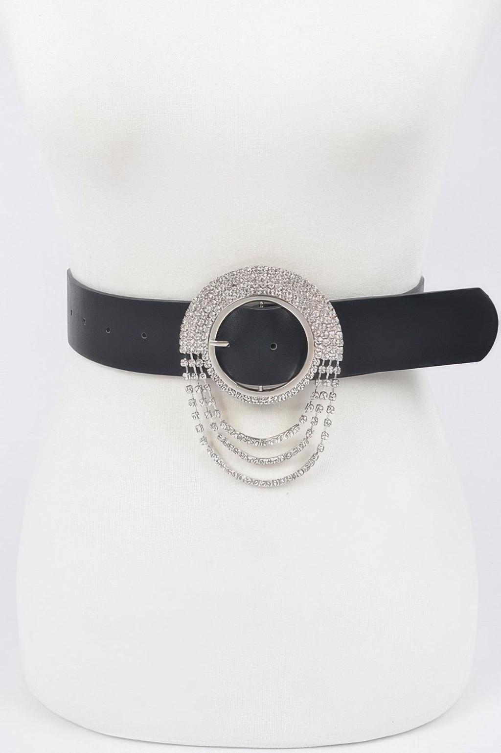 Rhinestone Round Buckle Plus Size Belt