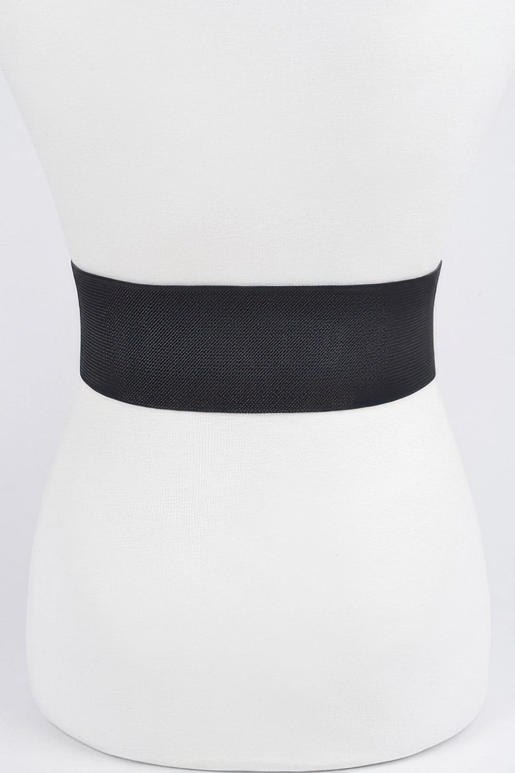 Layered Rhinestone Buckle Plus Size Elastic Belt