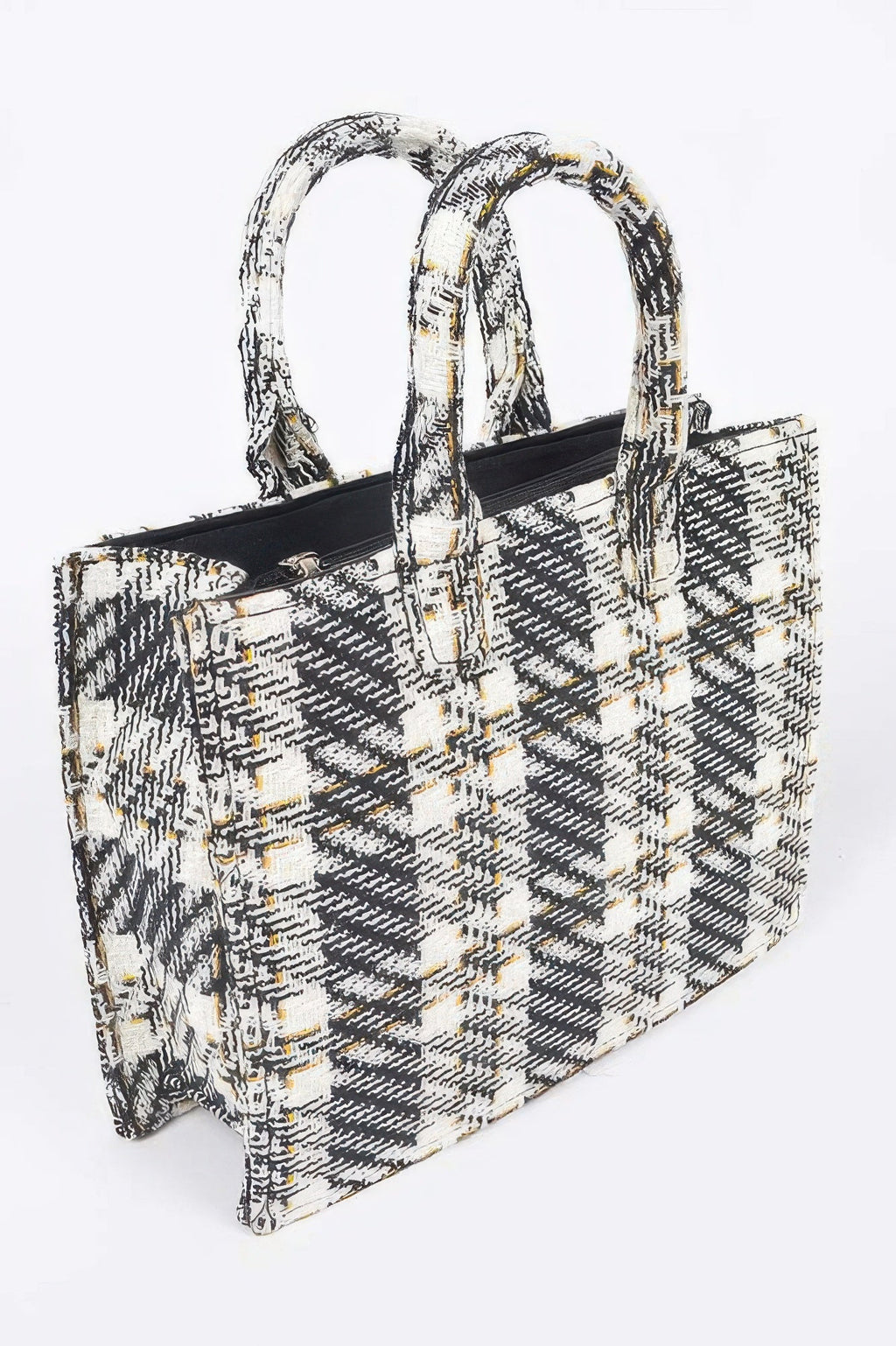 Tweed Plaid Medium Tote Bag