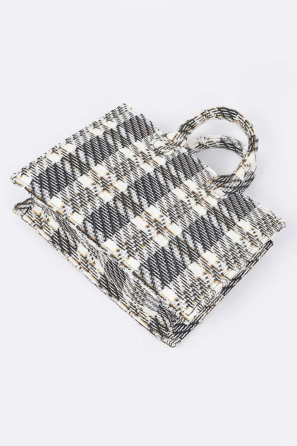 Tweed Plaid Medium Tote Bag