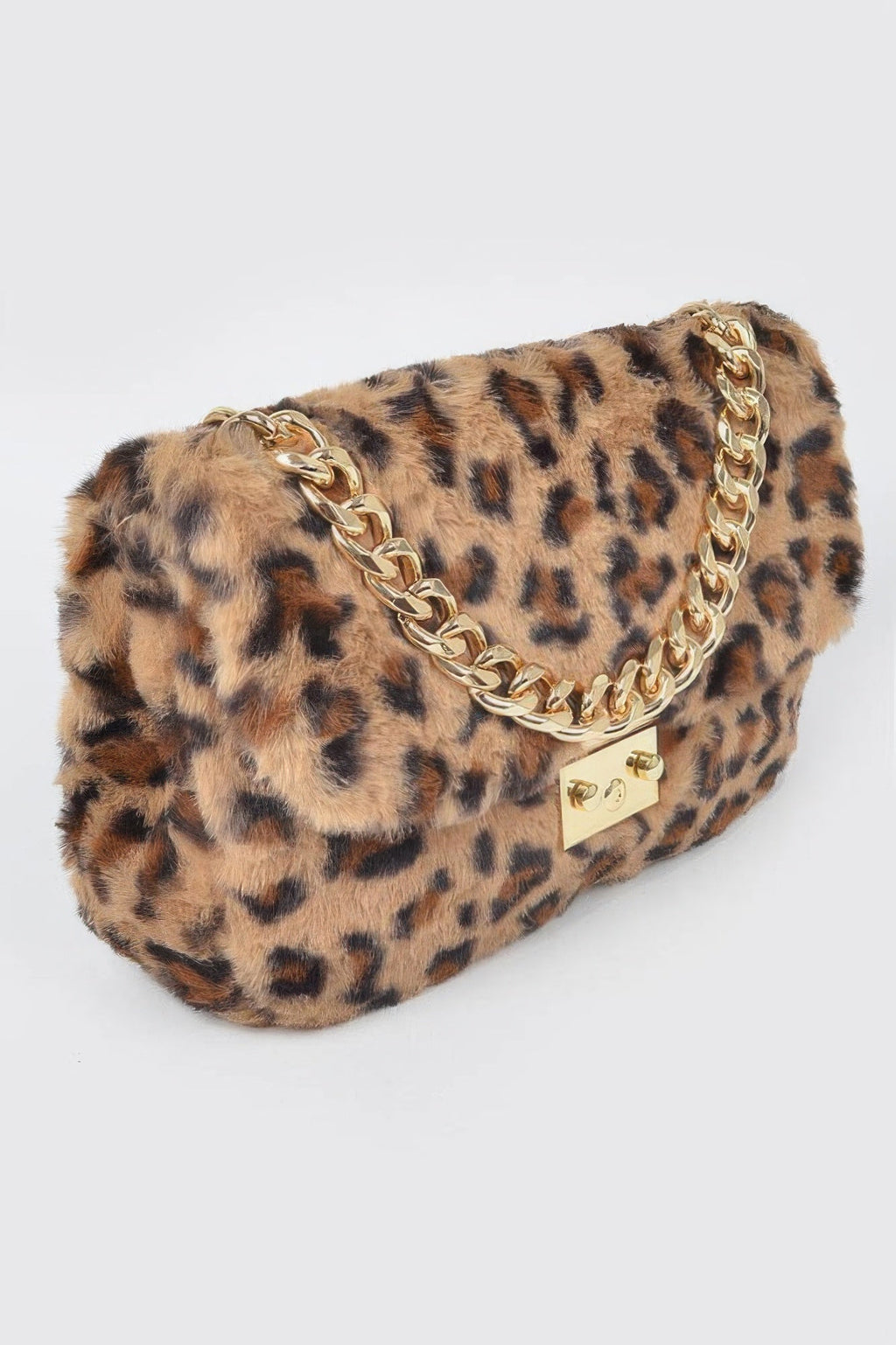 Faux Leo Fur Shoulder Bag