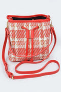 Tweed Plaid Bucket Bag