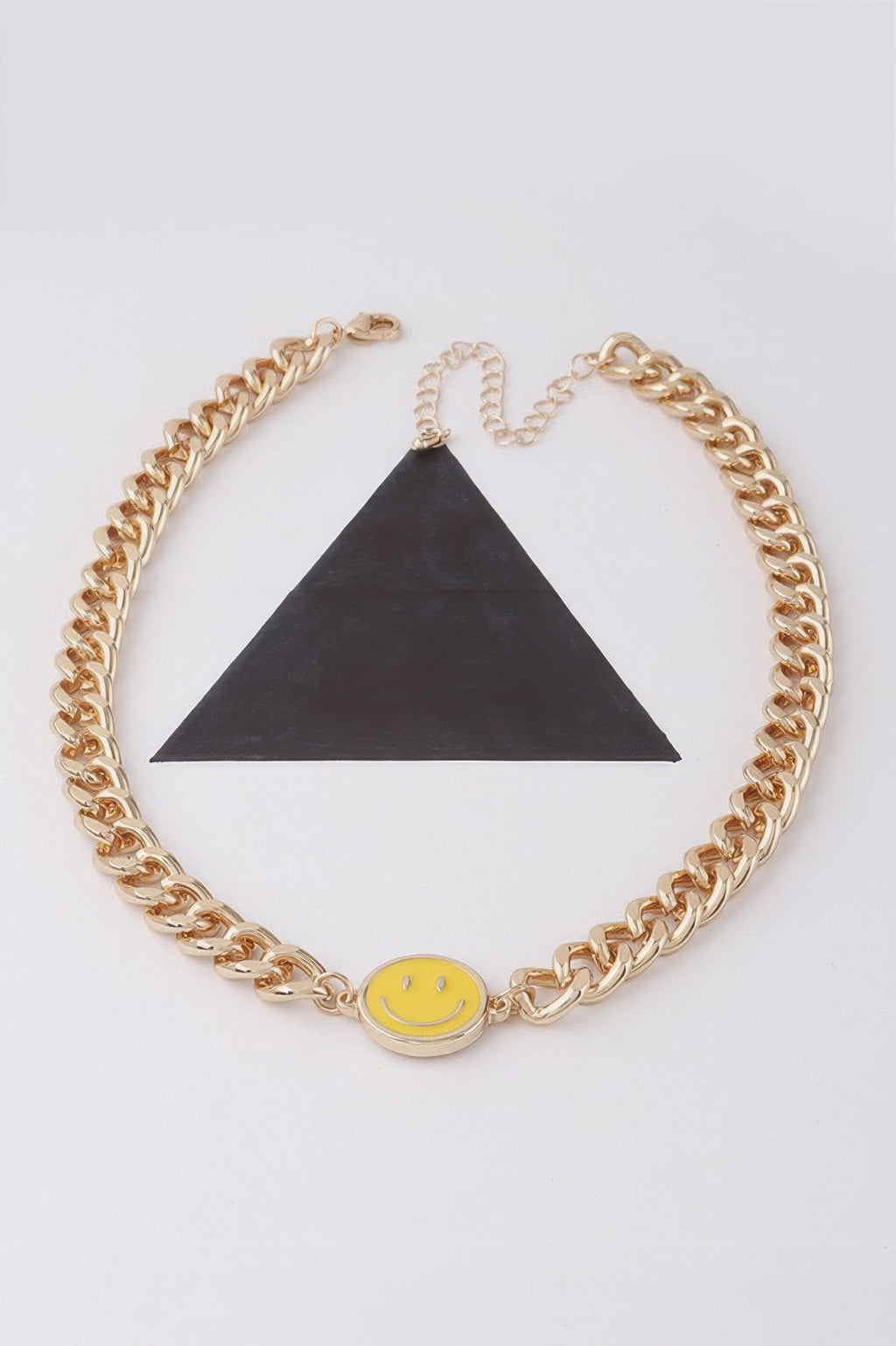 Smiley Face Curb Chain Necklace