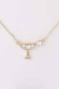 Jeweled Martini Pendant Necklace