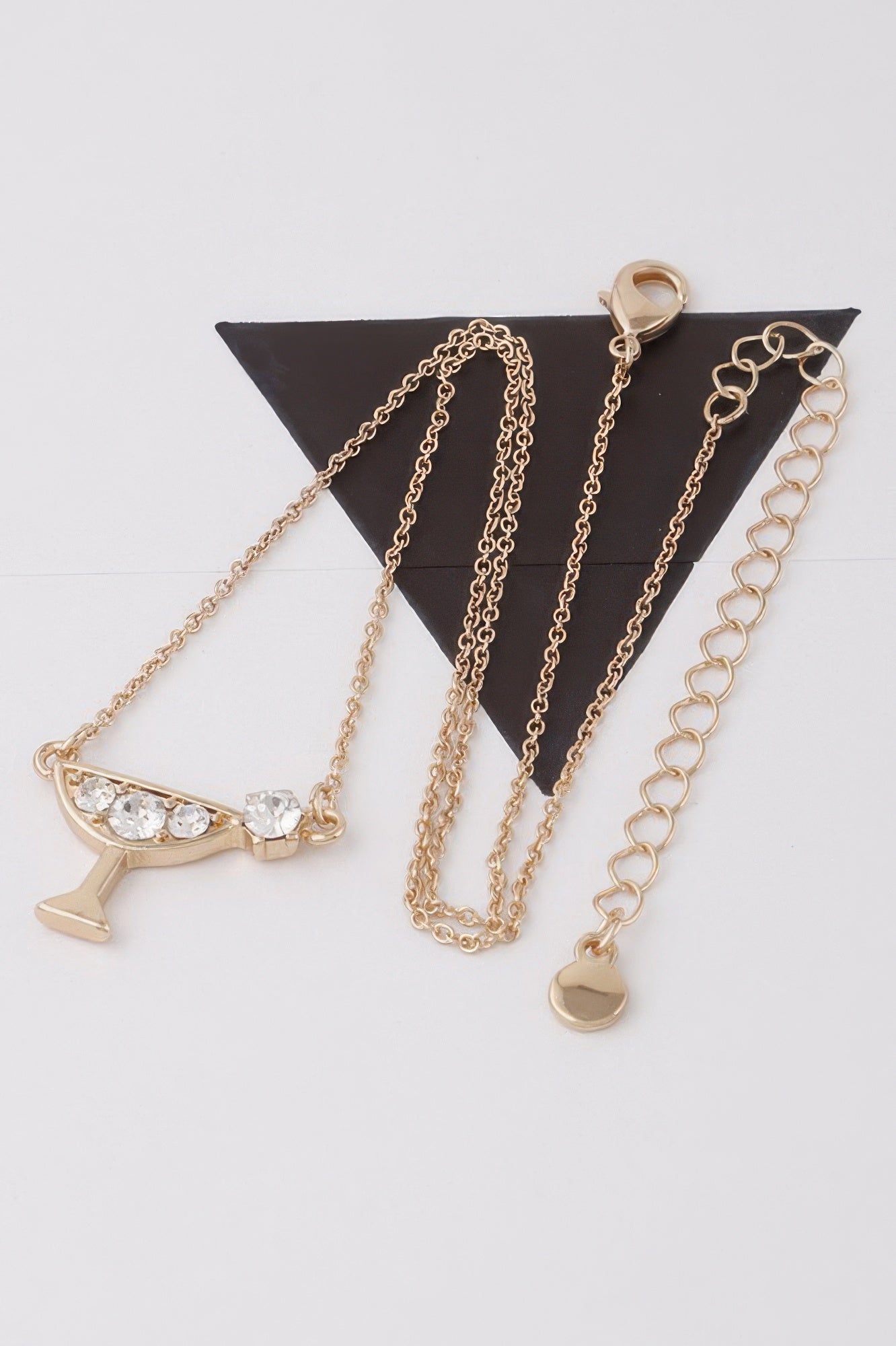 Jeweled Martini Pendant Necklace