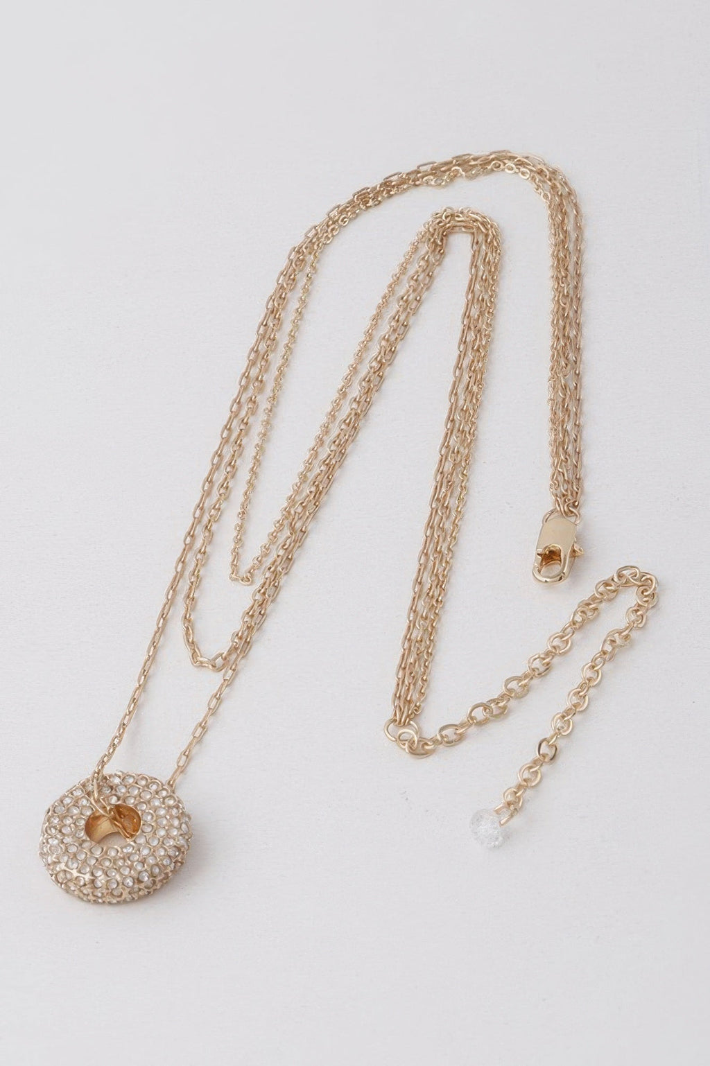 Jeweled Open Circle Pendant Necklace