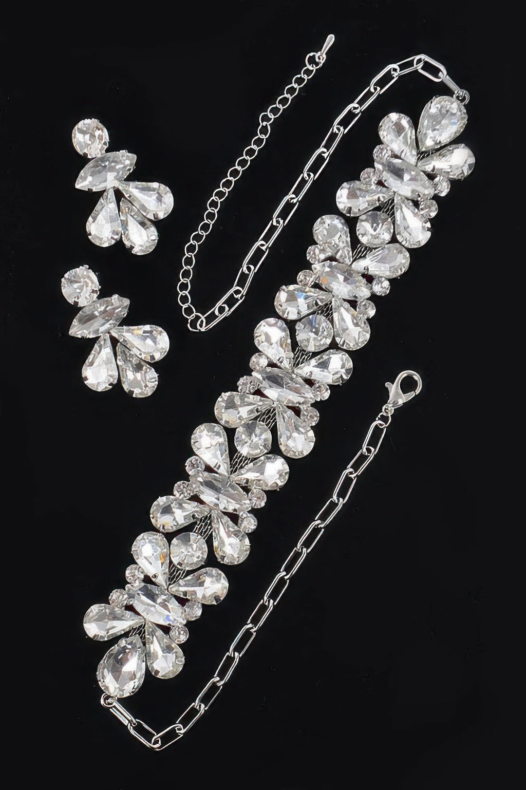 Ab Stone Earring And Necklace Set