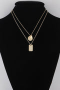 Double Layered Name Tag Pendant Necklace