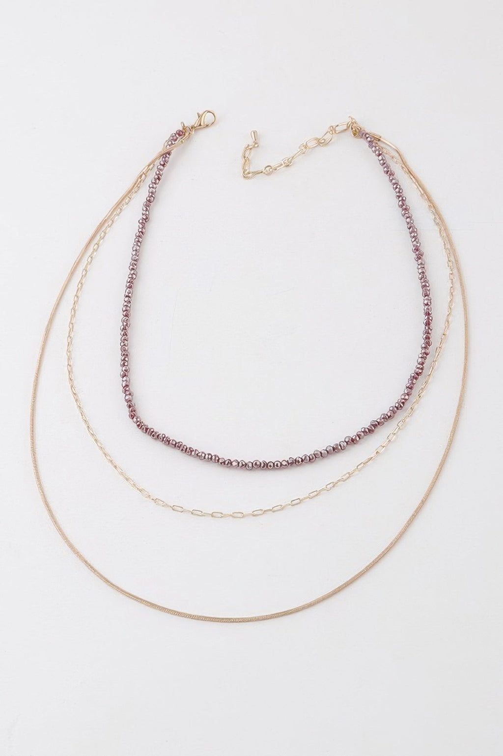 Multi Stone N Link Chain Necklace