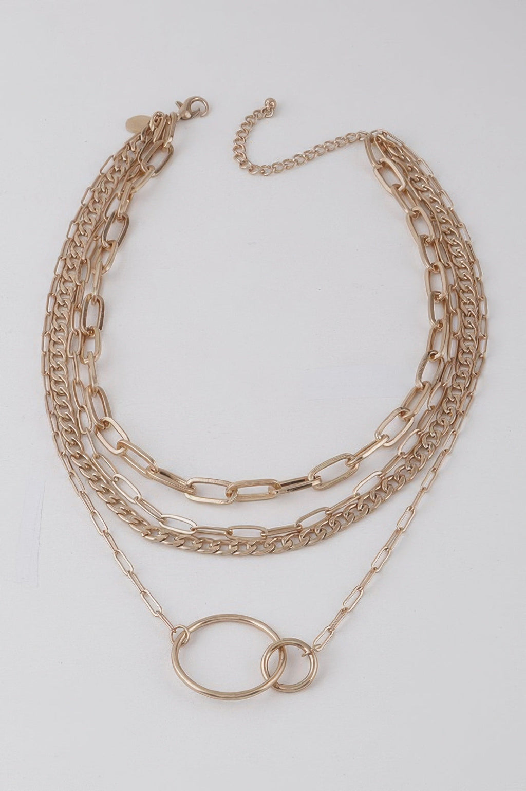 Multi Linked Circles Chain Necklace