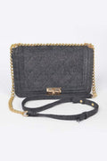 Quilted Denim Shoulder Bag