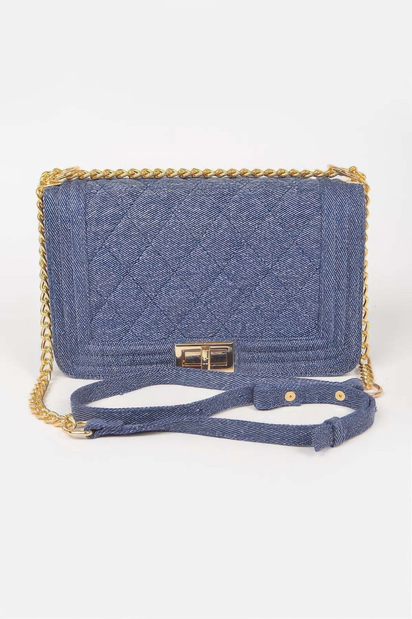 Quilted Denim Shoulder Bag